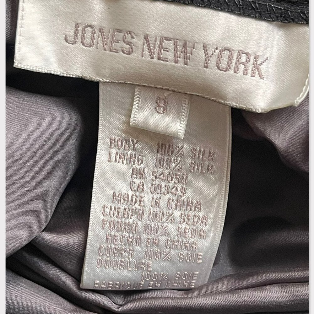 Jones New York Black Silk Highwaisted Midi Skirt Size 8 - Picture 9 of 9